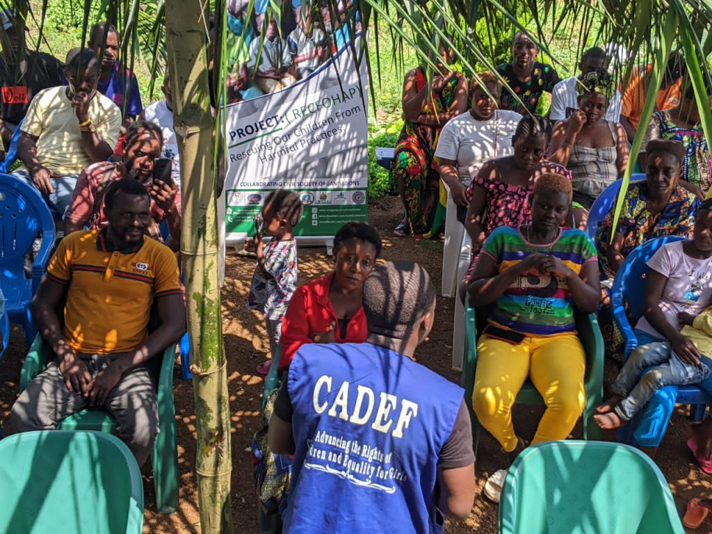 Community participants in a CADEF child protection engagement activity